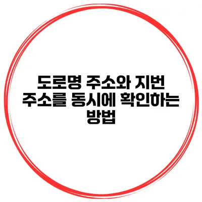 도로명 주소와 지번 주소를 동시에 확인하는 방법