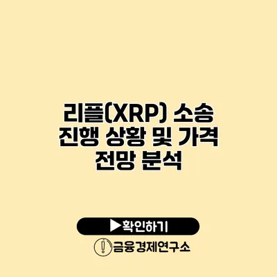 리플(XRP) 소송 진행 상황 및 가격 전망 분석