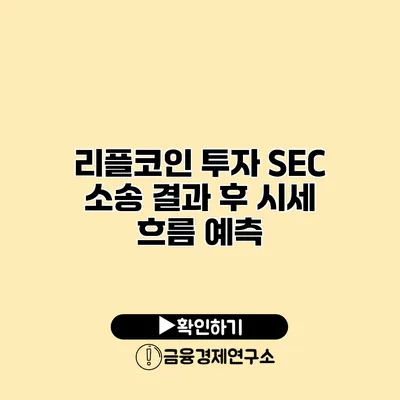 리플코인 투자 SEC 소송 결과 후 시세 흐름 예측