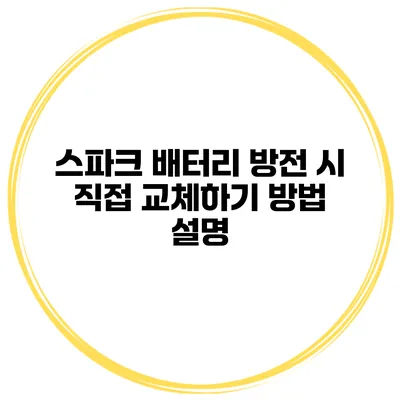 스파크 배터리 방전 시 직접 교체하기 방법 설명